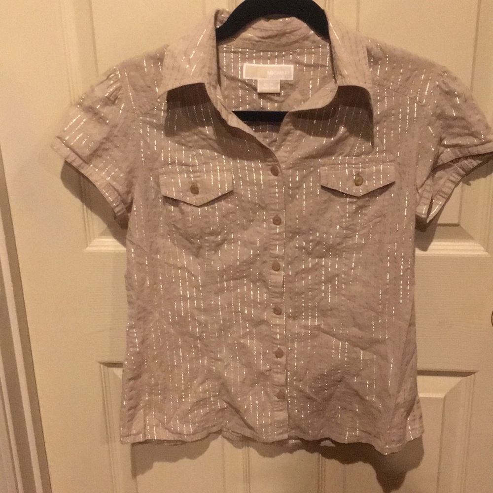 Michael Kors Gold Accent Collared Shirt
